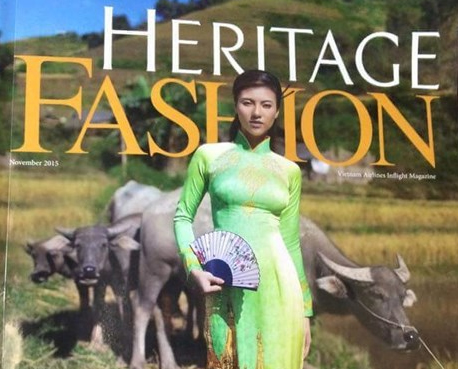 Tạp chí Heritage bị phản ứng vì in hình chùa Vàng trên tà áo dài