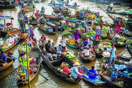 Hình ảnh chợ nổi Việt Nam tuyệt đẹp trên báo nước ngoài